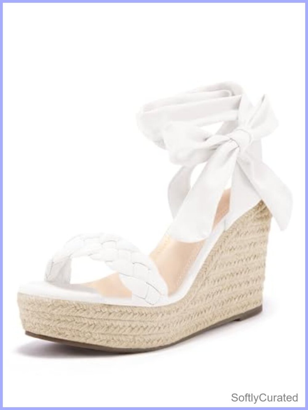 Womens Braided Lace Up Espadrille Wedge Sandals Slingback Open Toe